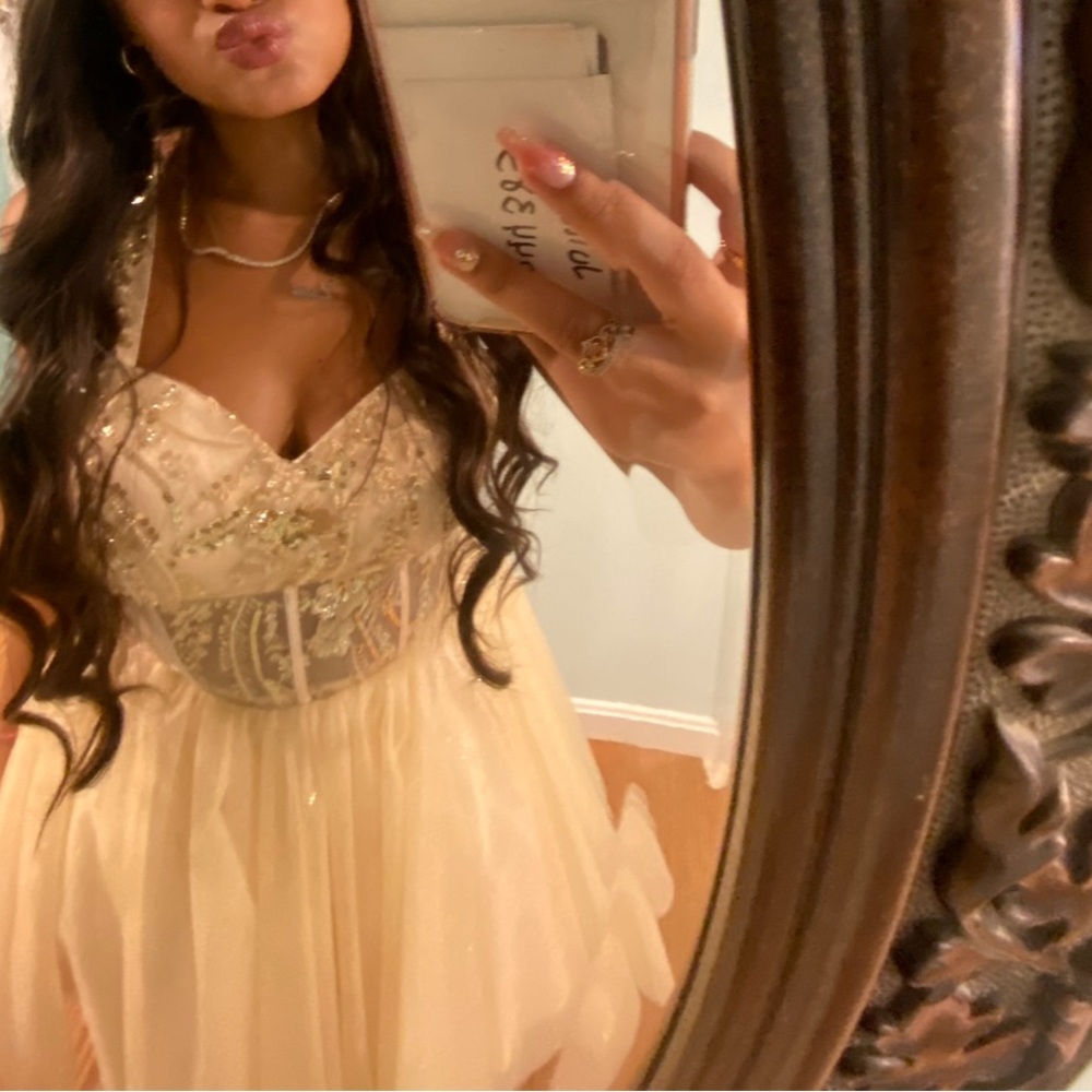 Dancing Queen Gold Prom Dress - Picture 3 of 4